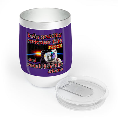 defy conquer reach - Chill Wine Tumbler (purple)