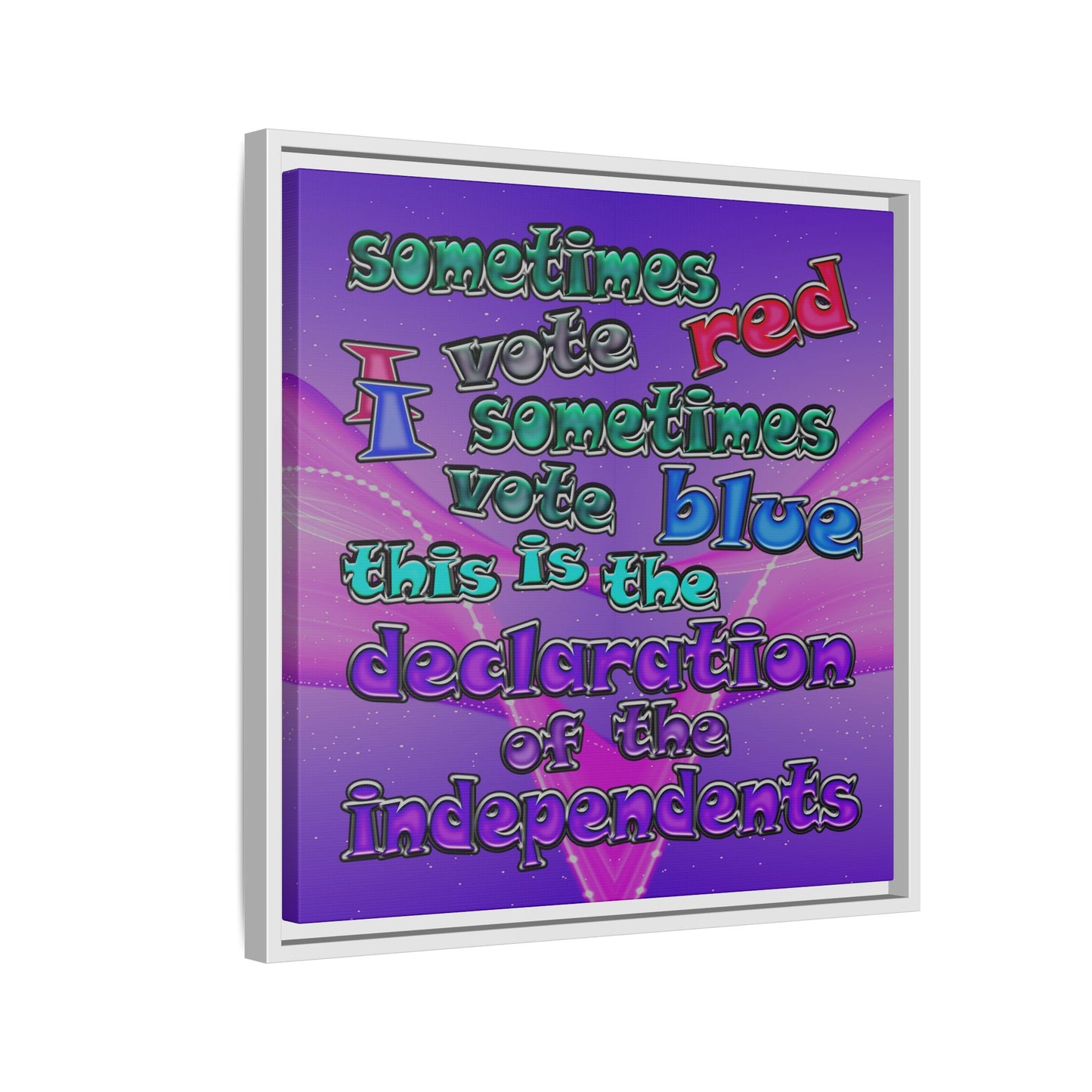 declaration of the independents - framed canvas art (purple-pink wave)