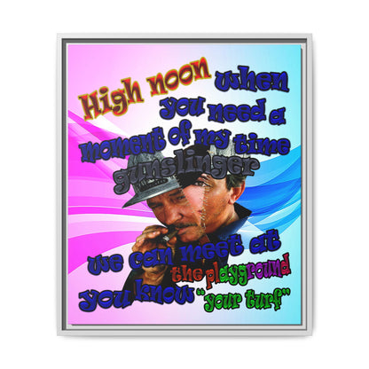 high noon - framed canvas art (light blue-pink wave)