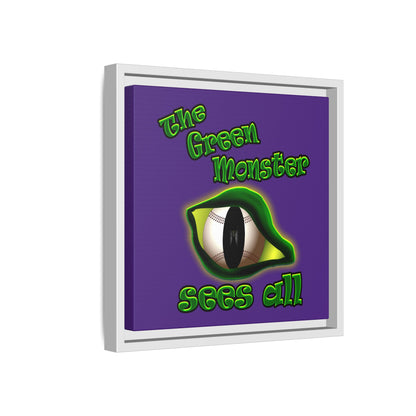 green monster - framed canvas art (purple)
