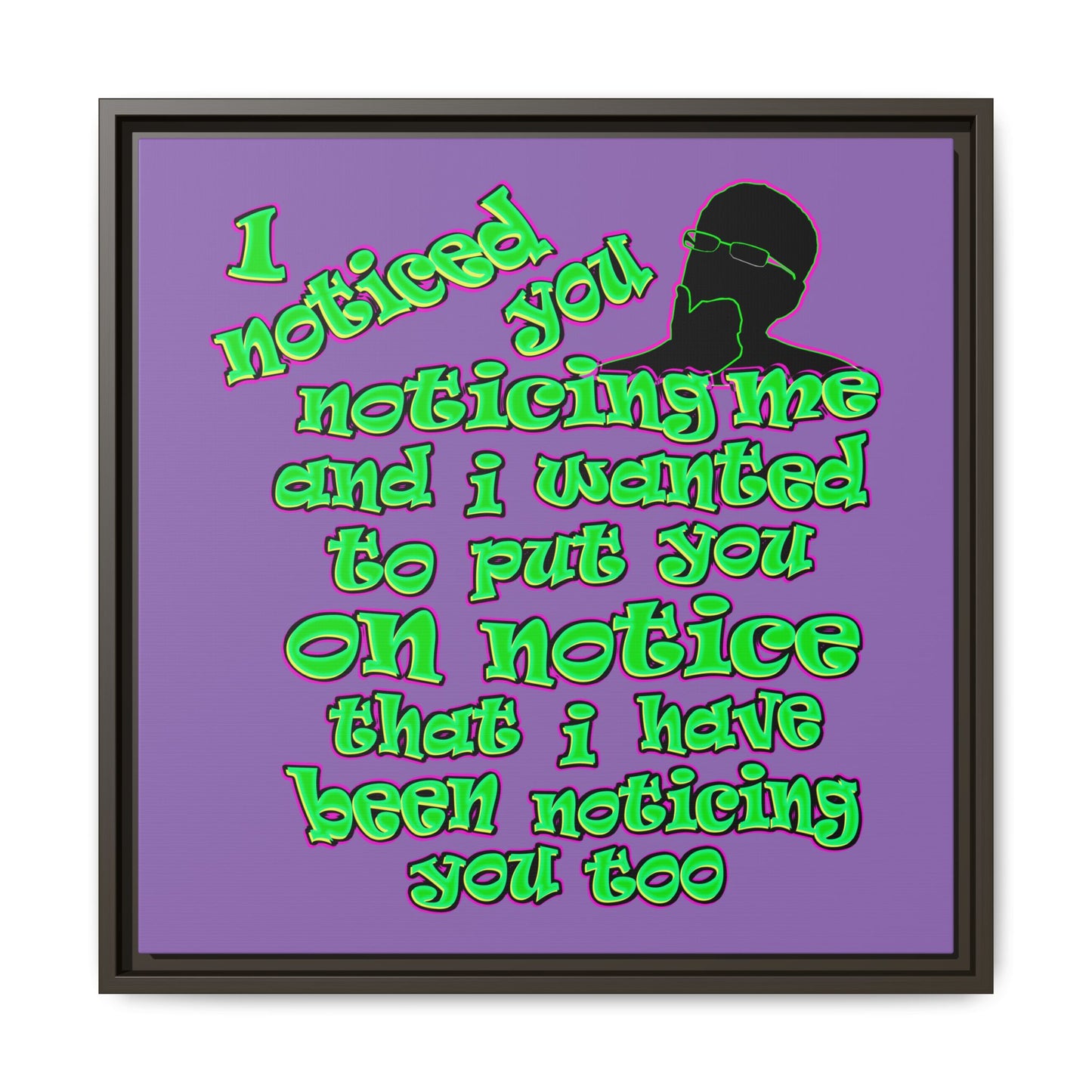 noticed you noticing - framed canvas art (light purple)