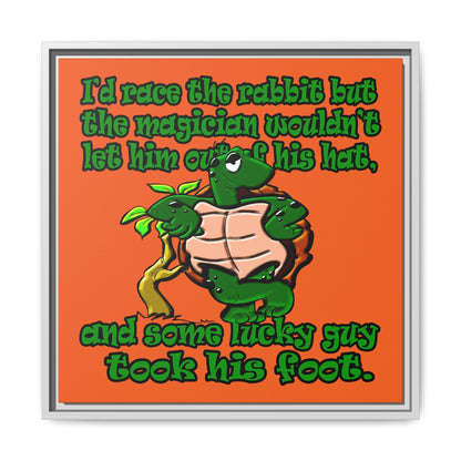 turtle race - framed canvas art (orange)