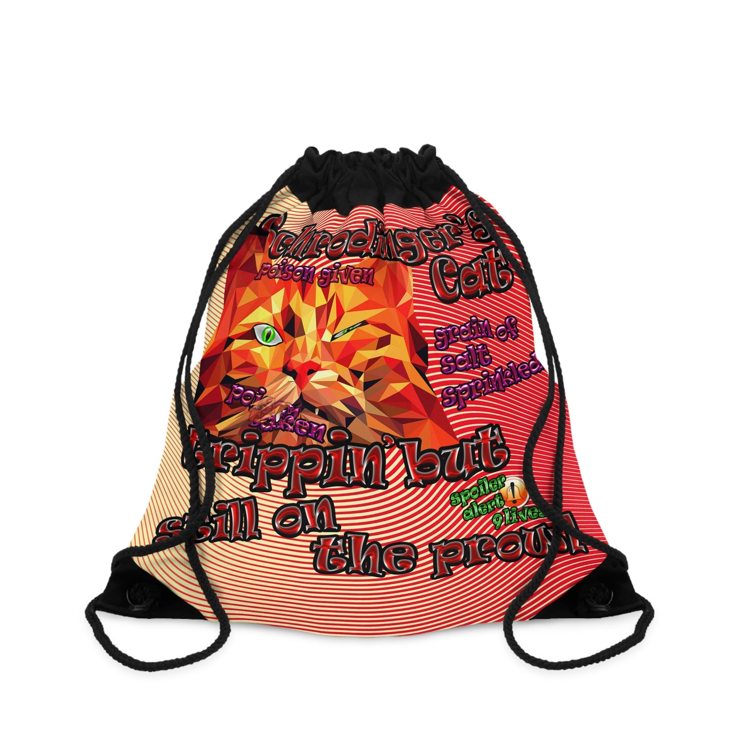 schrodinger's cat - Drawstring Bag (yellow-orange wave)