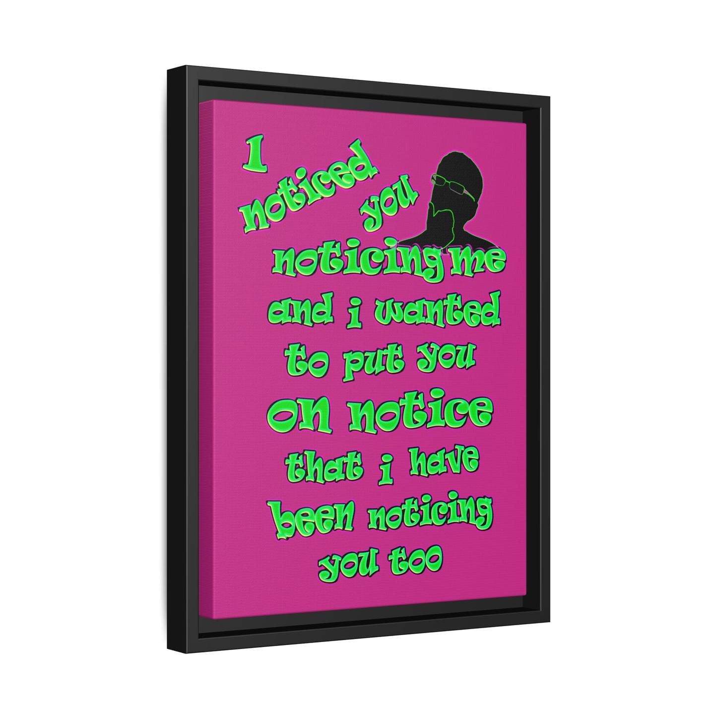 noticed you noticing - framed canvas art (pink)