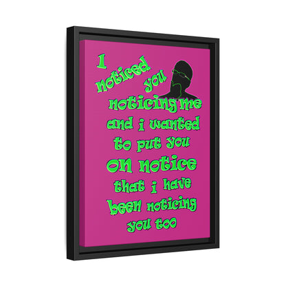 noticed you noticing - framed canvas art (pink)