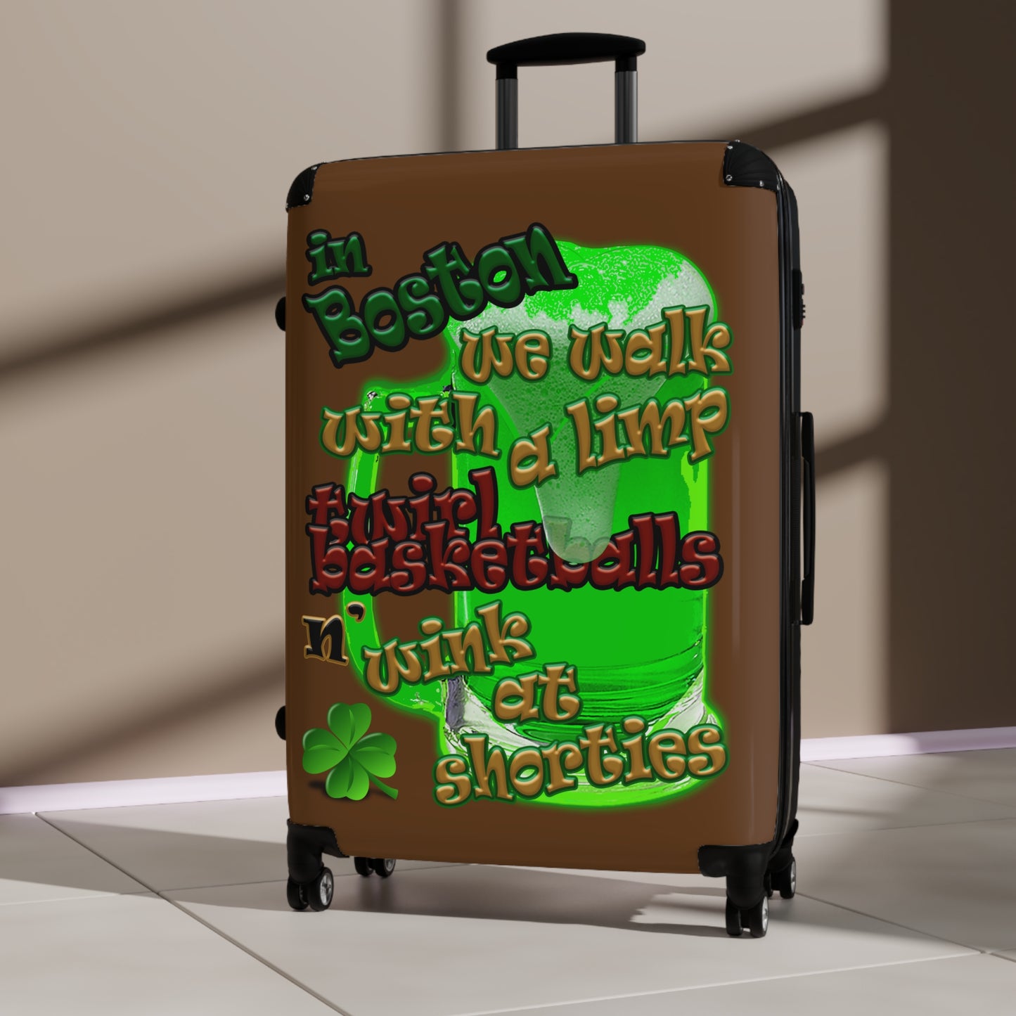 celtics logo - Suitcase (brown)
