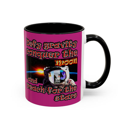 defy conquer reach - Accent Mug (pink)