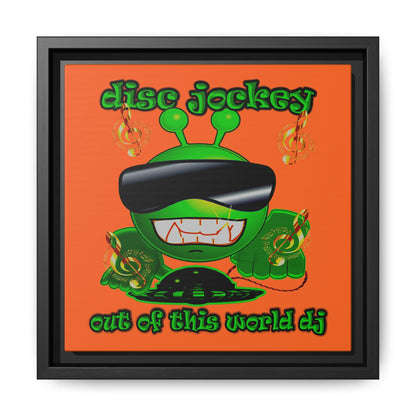 disc jockey - framed canvas art (orange)