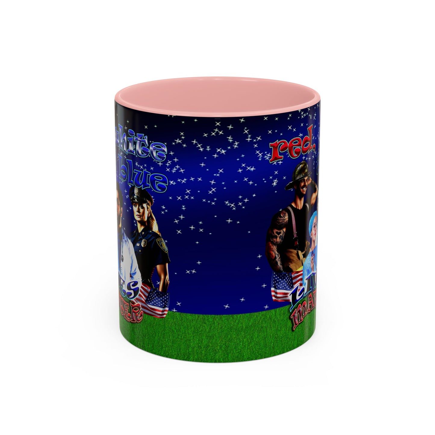 rw&b lives matter - Accent Mug ('snoops' background)