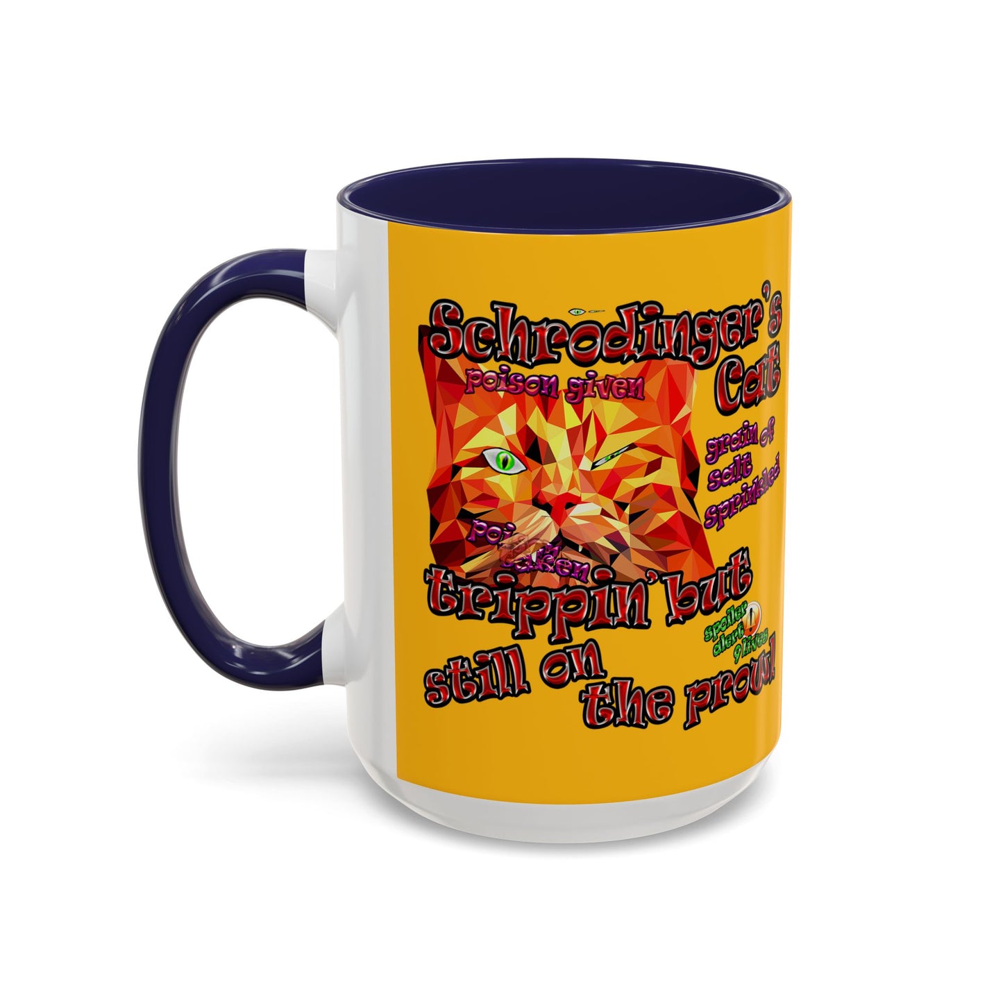 schrodinger's cat - Accent Mug (yellow)