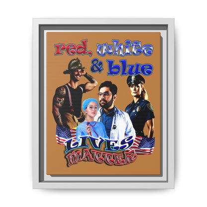 rw&b lives matter - framed canvas art (light brown)