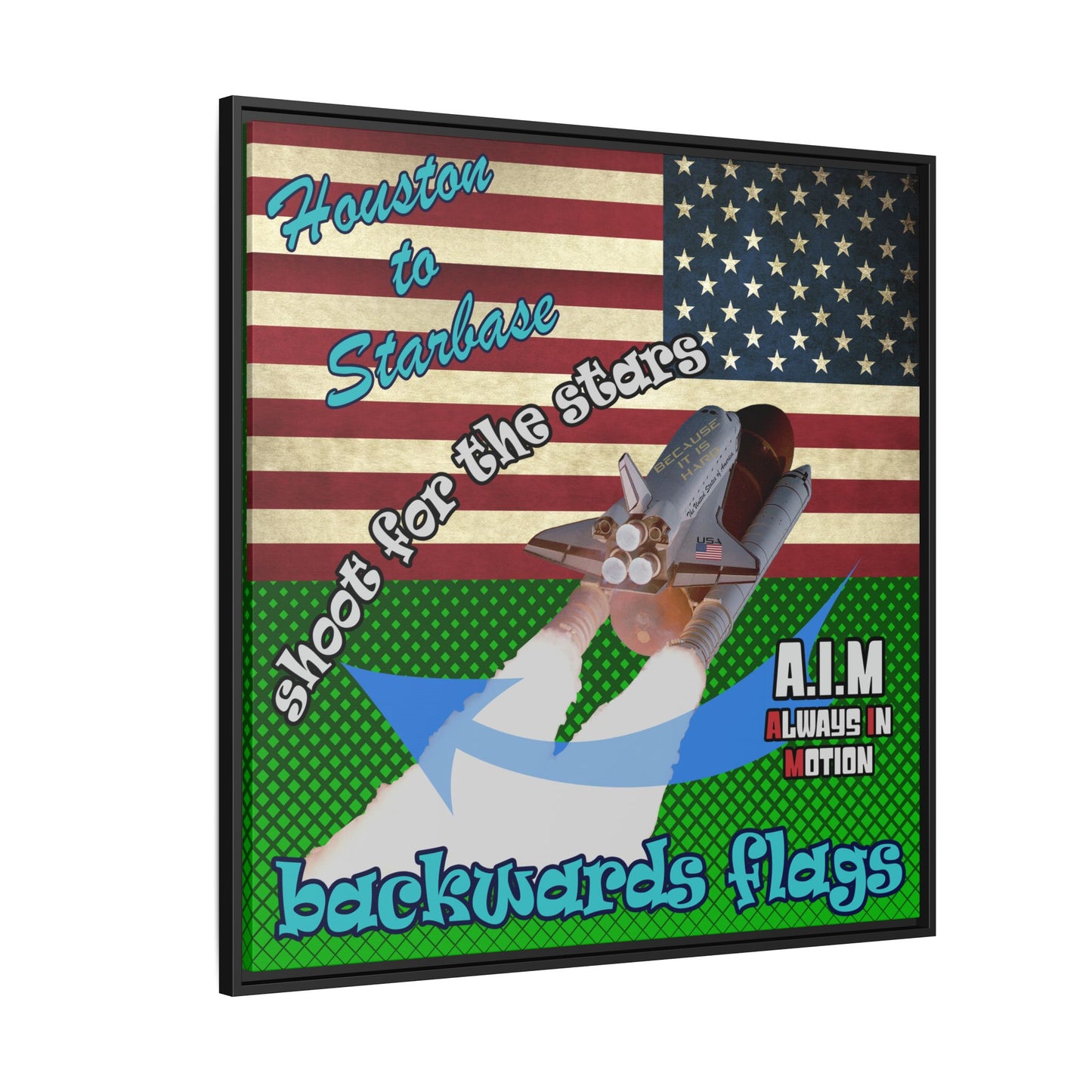 shoot for the stars - framed canvas art (logo green)