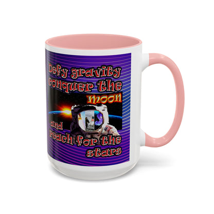 defy conquer reach - Accent Mug (purple wave)