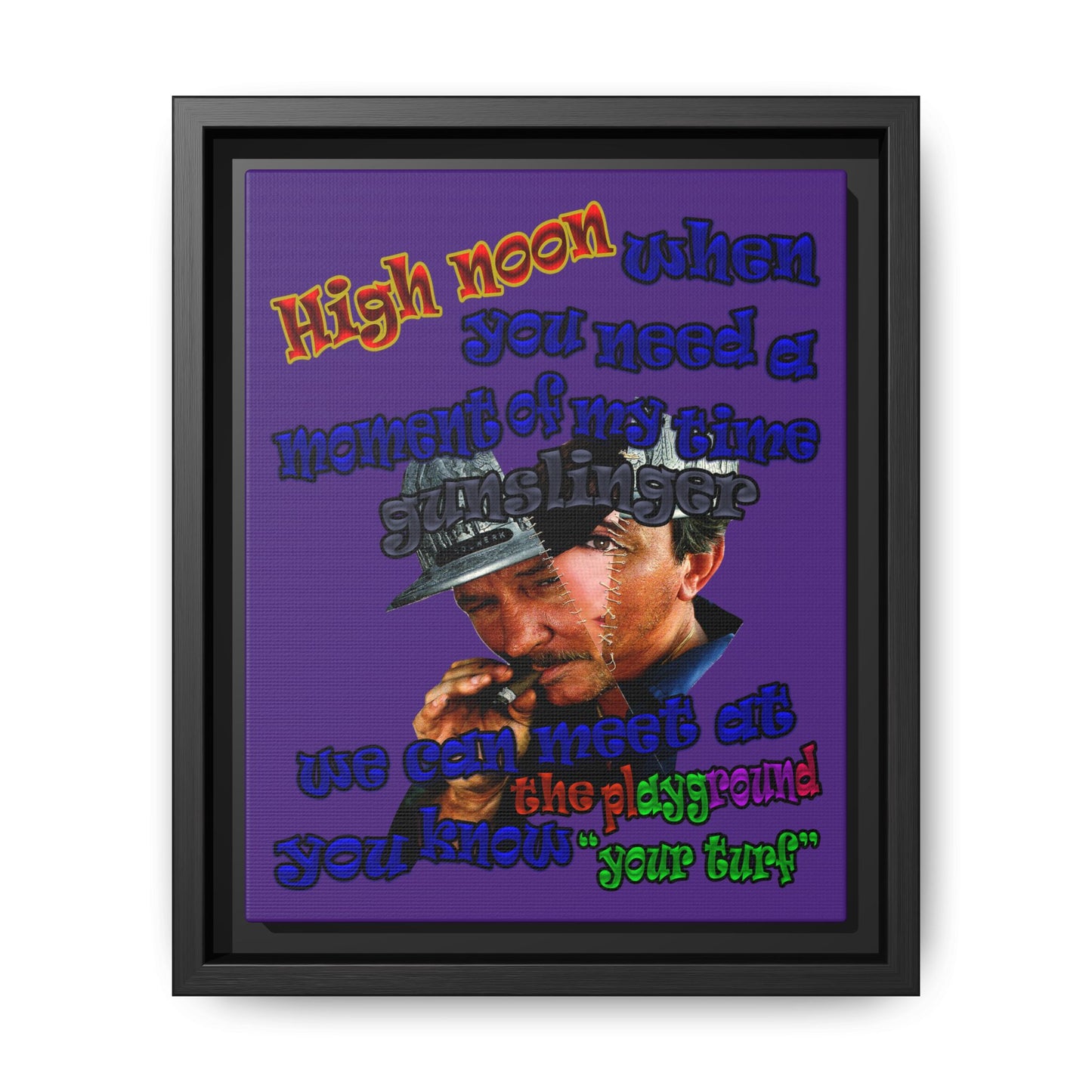 high noon - framed canvas art (purple)