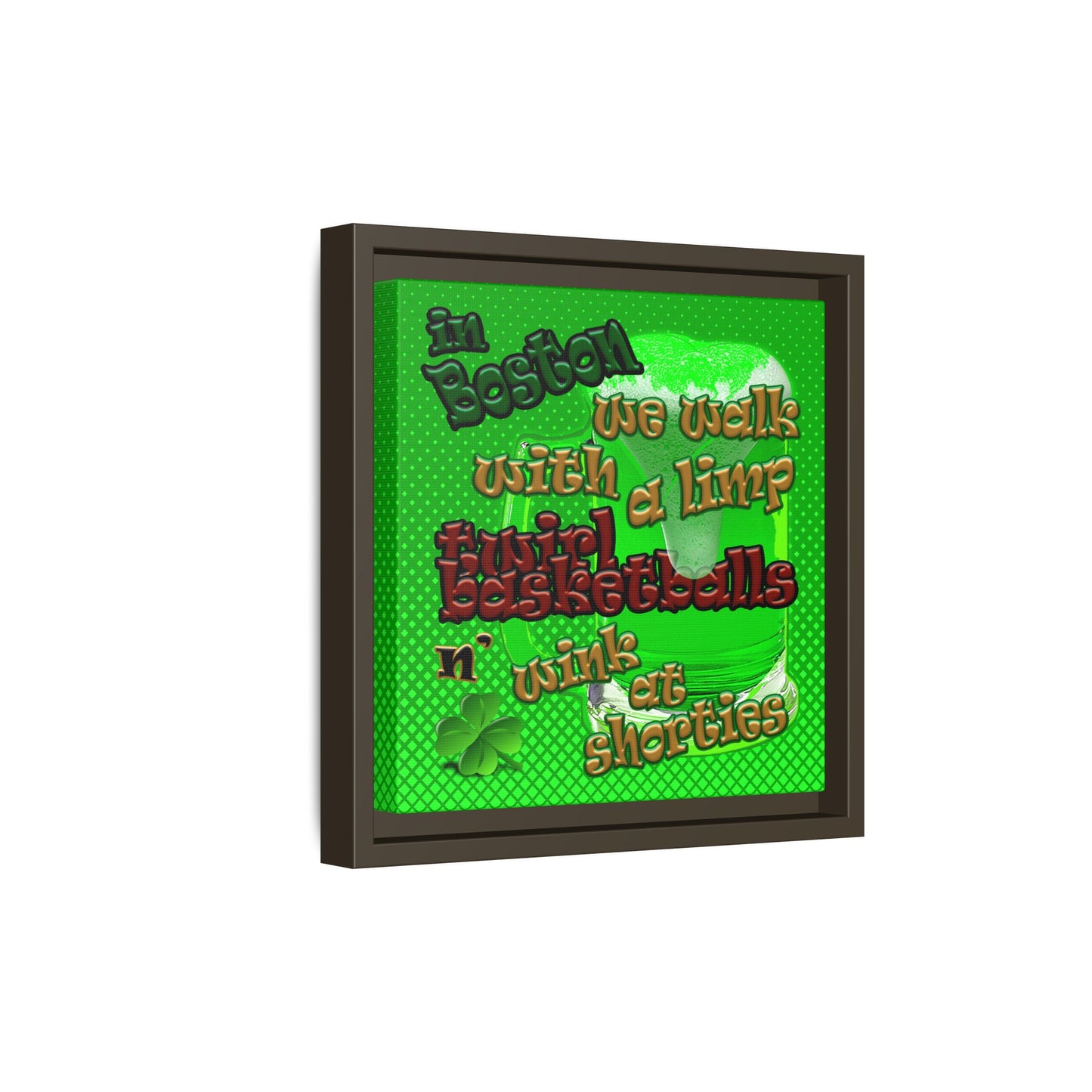 celtics logo - framed canvas art (logo green)
