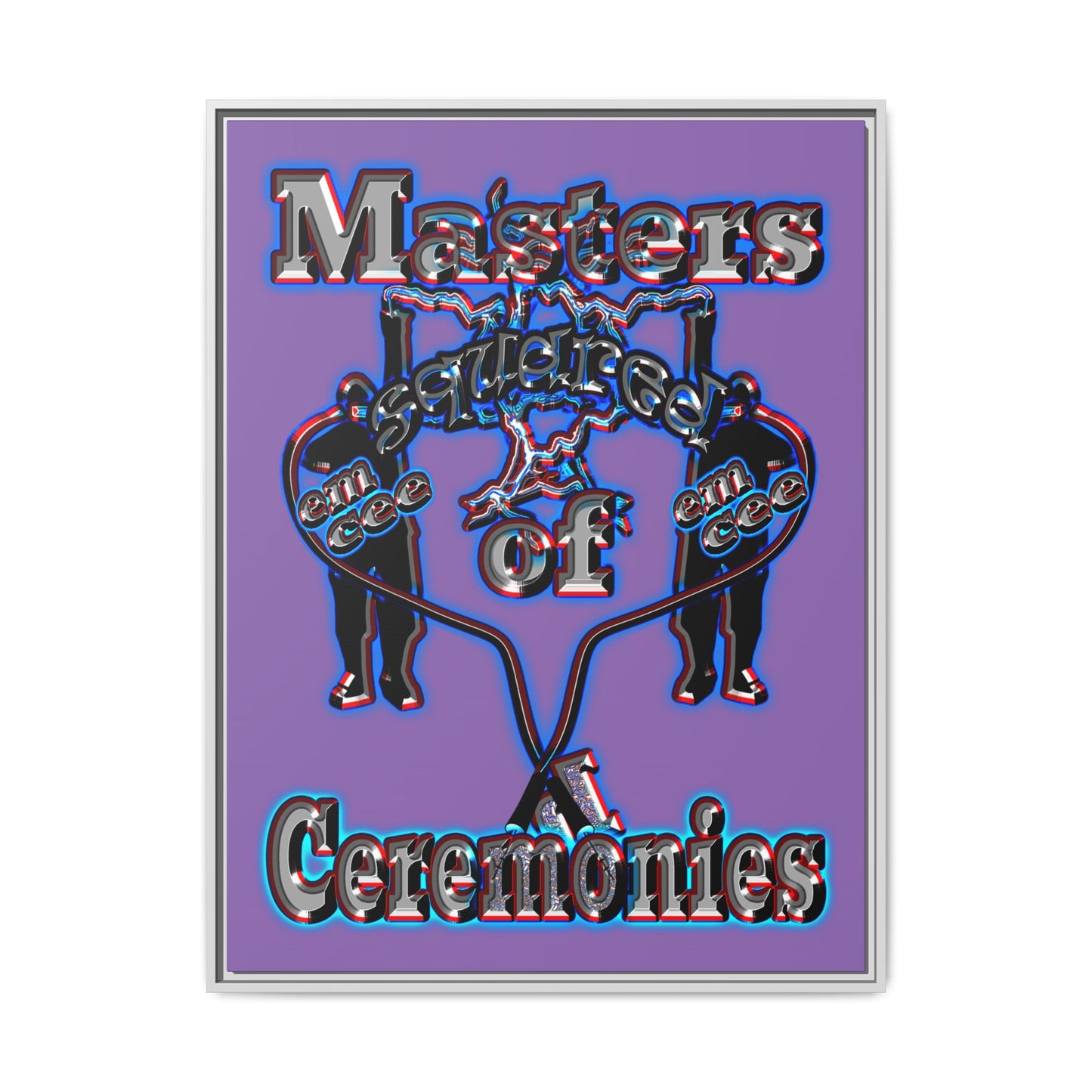 em cee squared - framed canvas art (light purple)