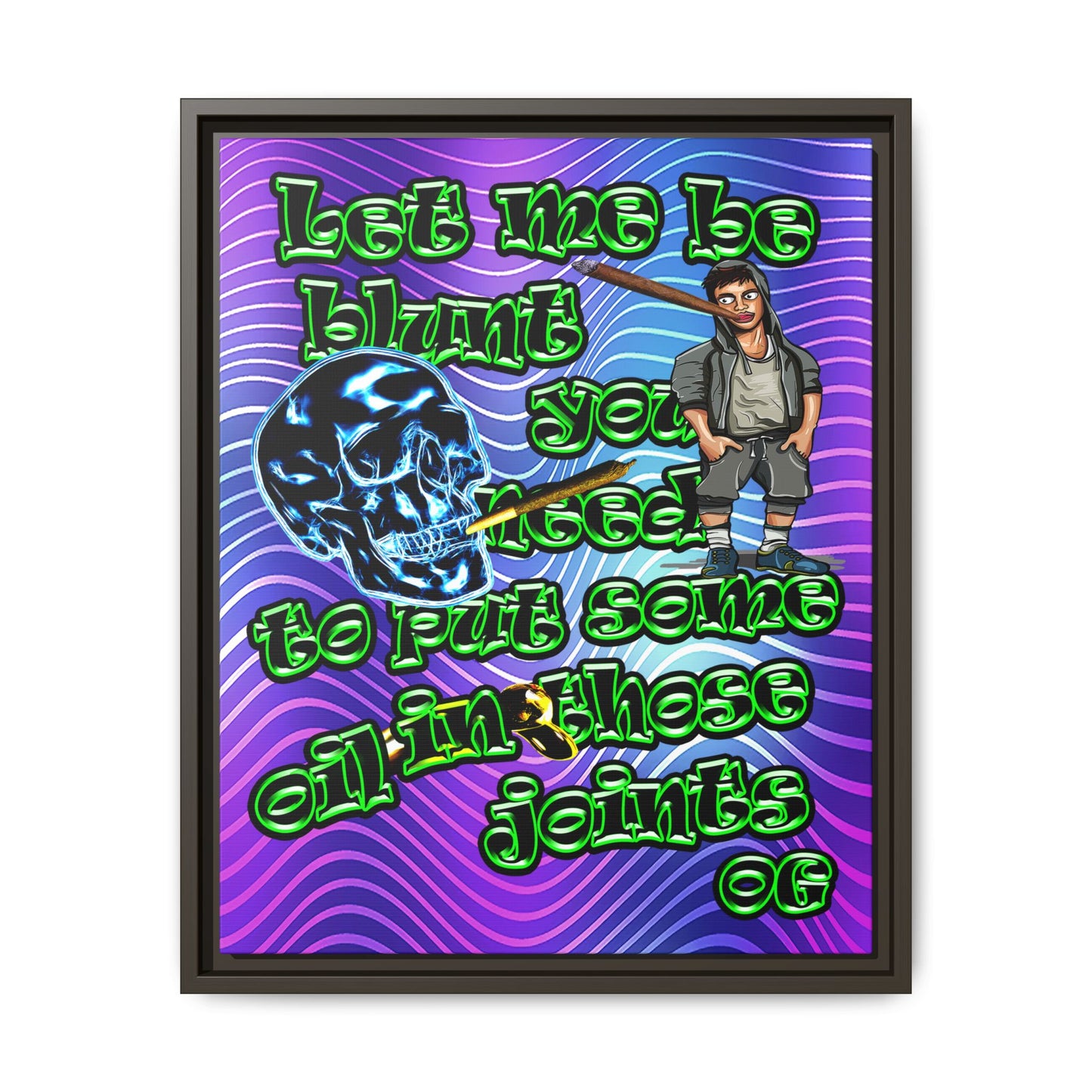 og - framed canvas art (purple wave)
