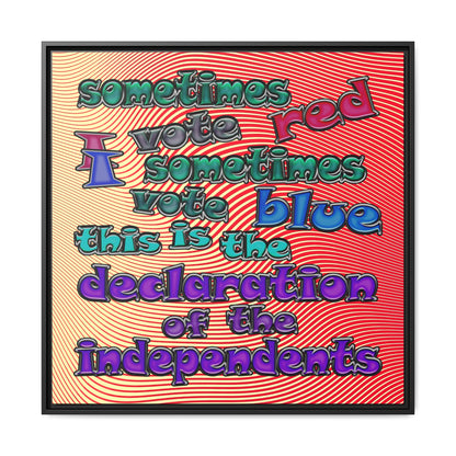 declaration of the independents - framed canvas art (yellow-orange wave)