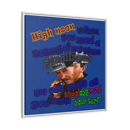 high noon - framed canvas art (dark blue)