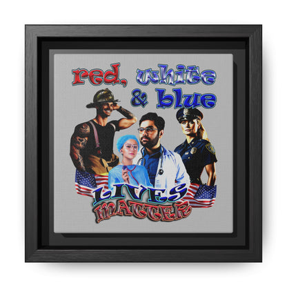 rw&b lives matter - framed canvas art (light grey)