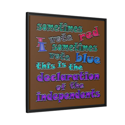 declaration of the independents - framed canvas art (brown)