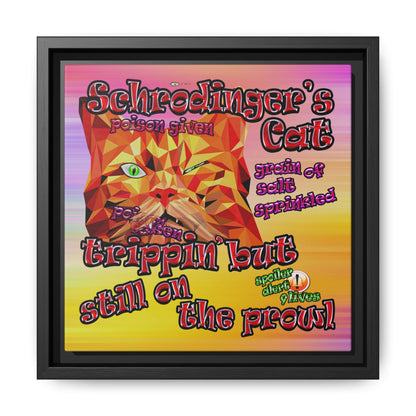 schrodinger's cat - framed canvas art (color blur)