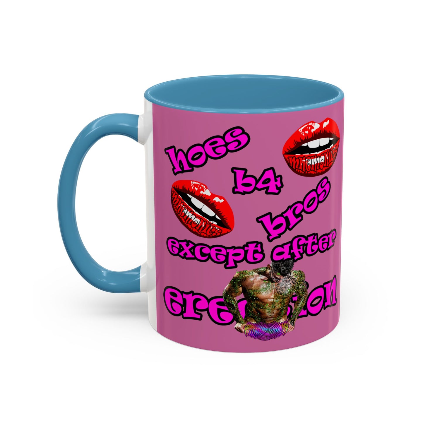 hoes b4 bros - Accent Mug (light pink)