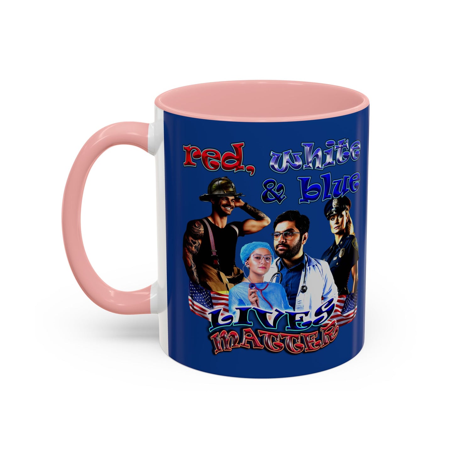 rw&b lives matter - Accent Mug (dark blue)