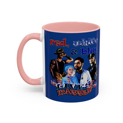 rw&b lives matter - Accent Mug (dark blue)