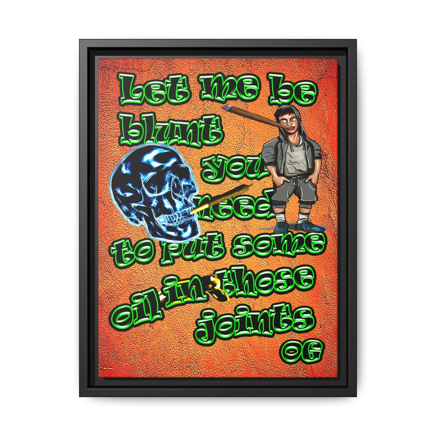 og - framed canvas art (burnt orange)