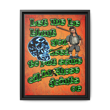 og - framed canvas art (burnt orange)