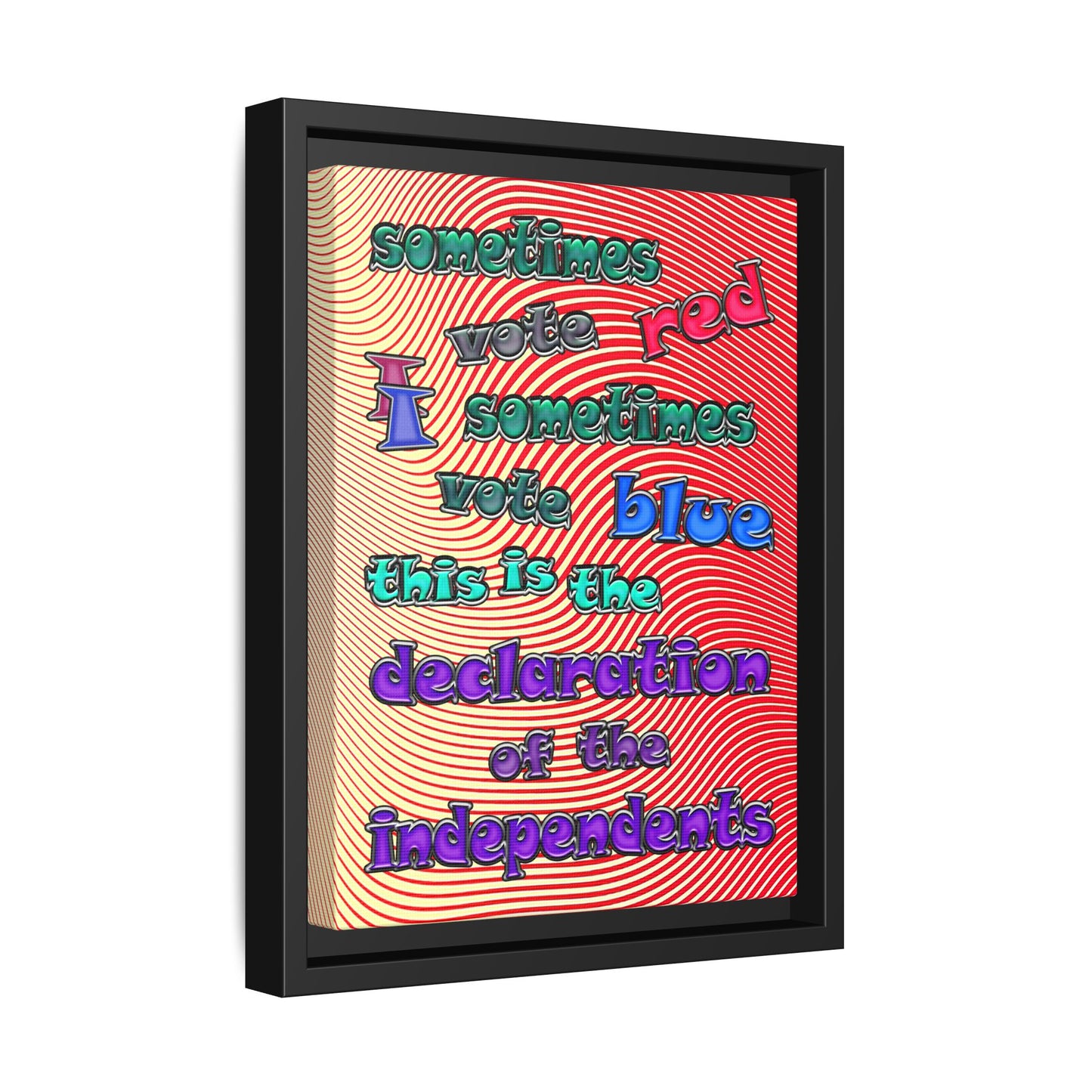 declaration of the independents - framed canvas art (yellow-orange wave)