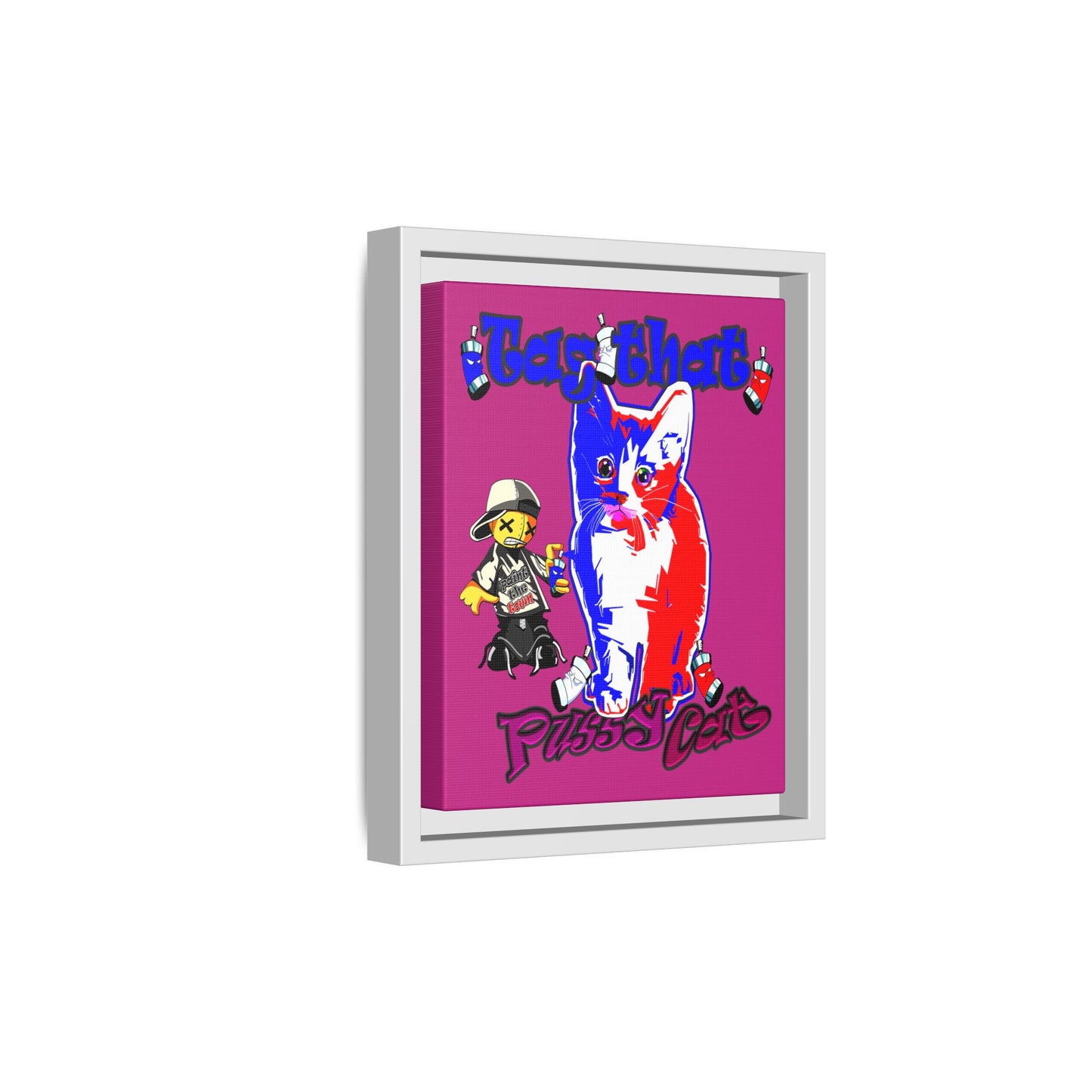 tag that - framed canvas art (pink)