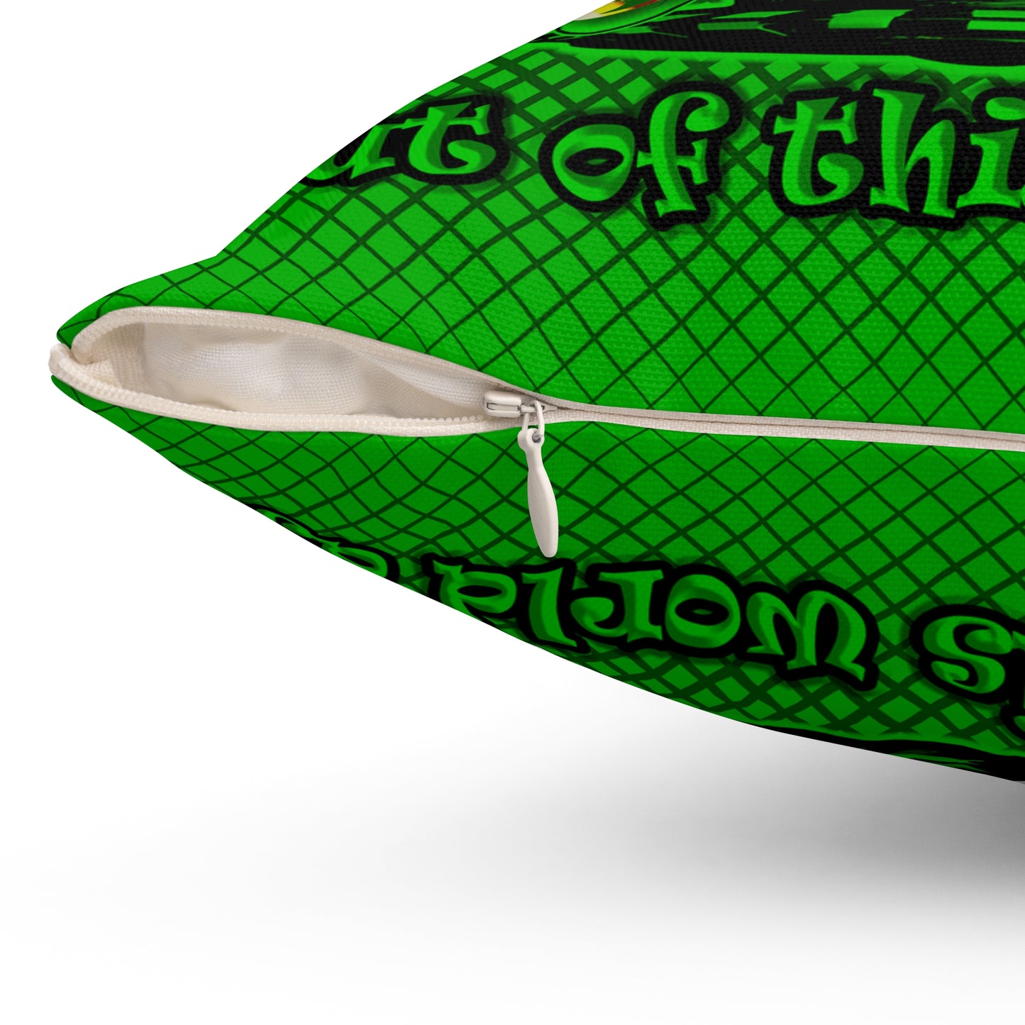 disc jockey - Spun Polyester Square Pillow - (logo green)