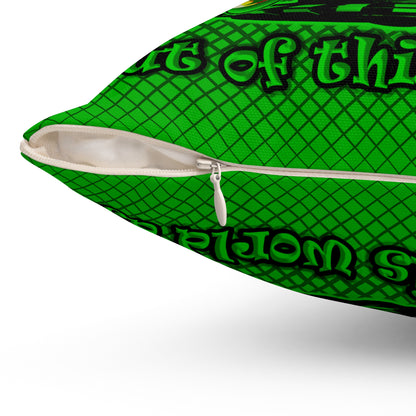 disc jockey - Spun Polyester Square Pillow - (logo green)