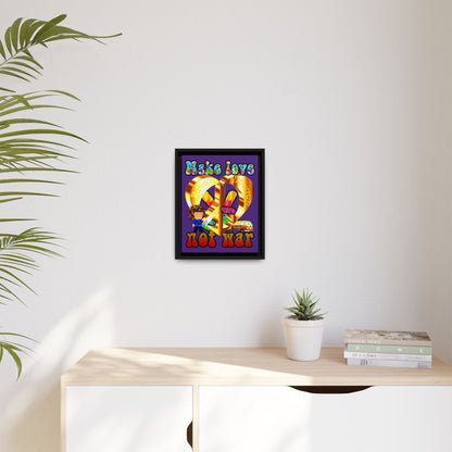 love peace - framed canvas art (purple)