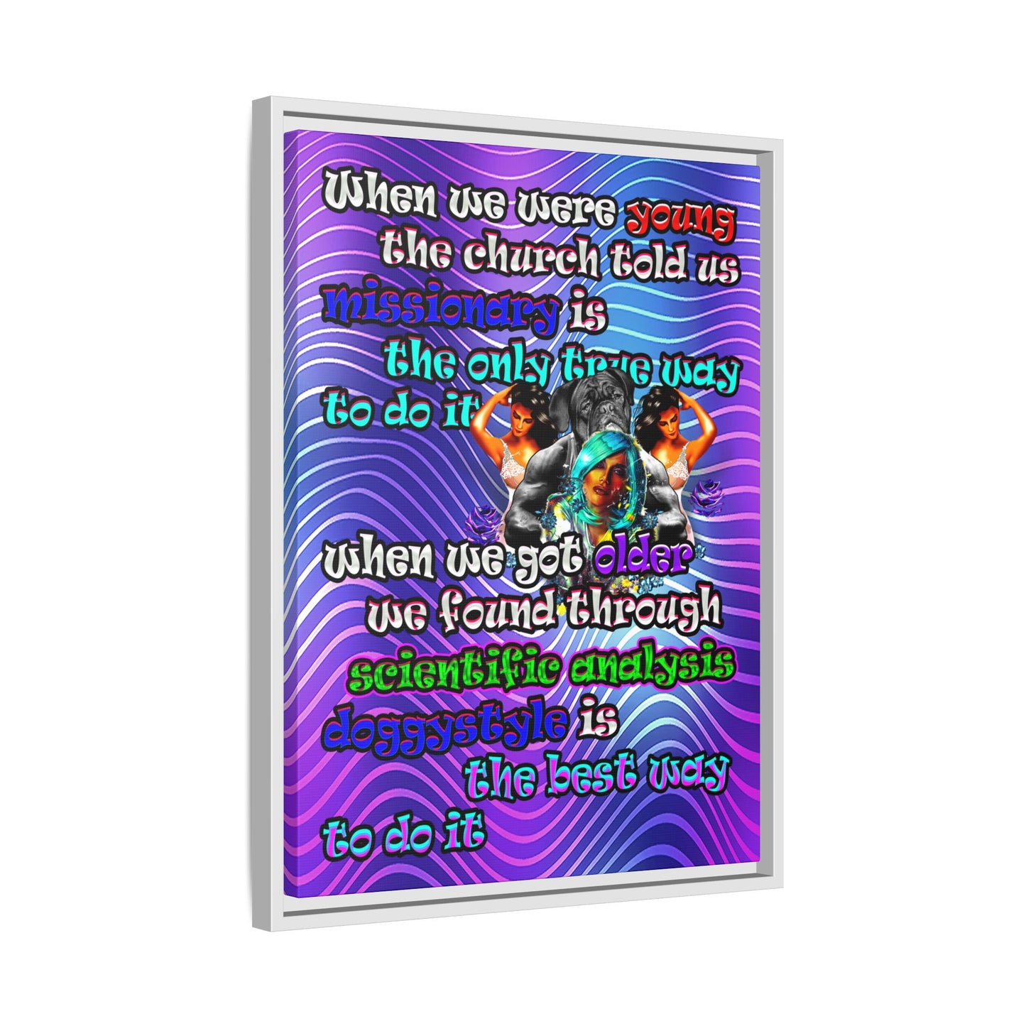 doggystyle - framed canvas art (purple wave)