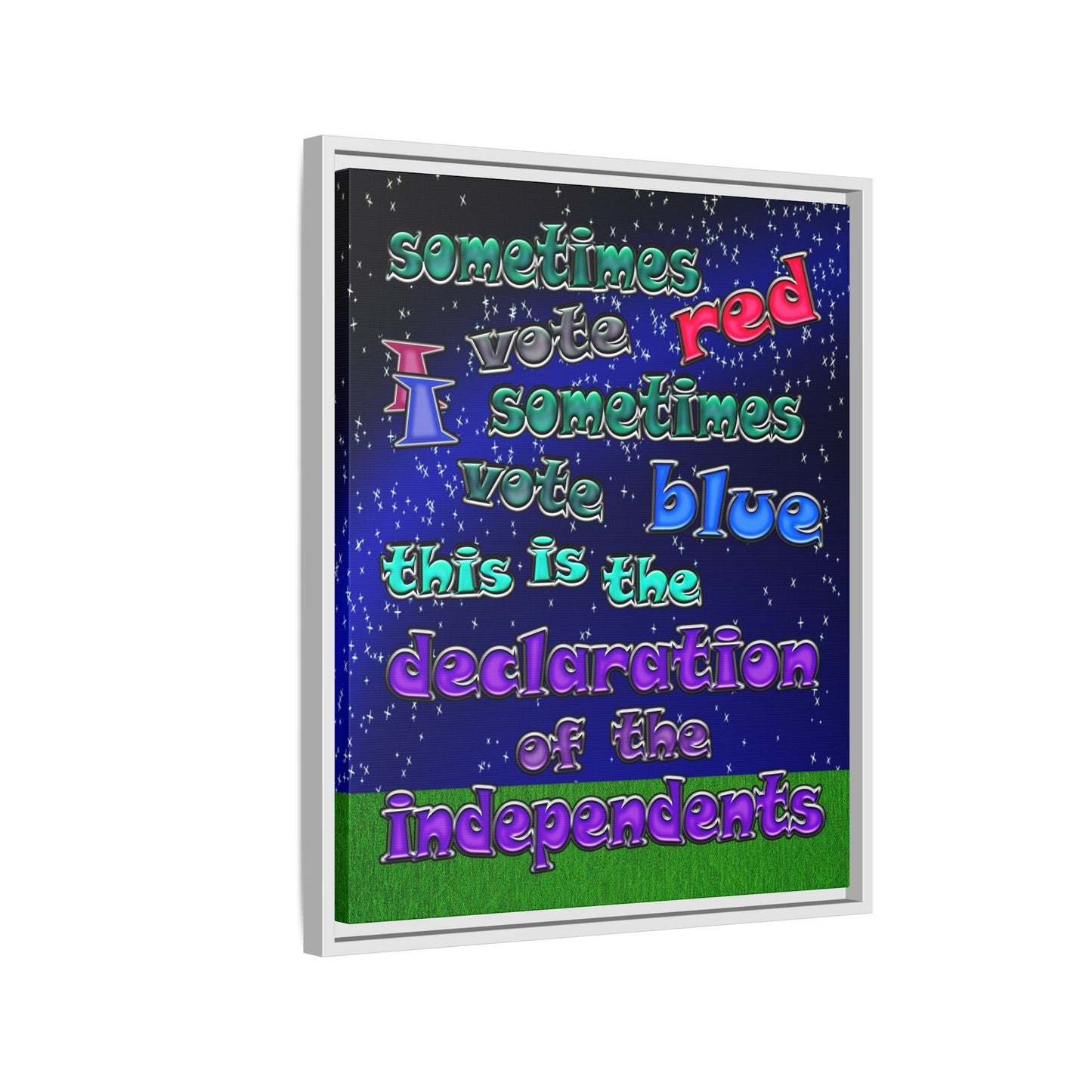 declaration of the independents - framed canvas art ('snoops' background)