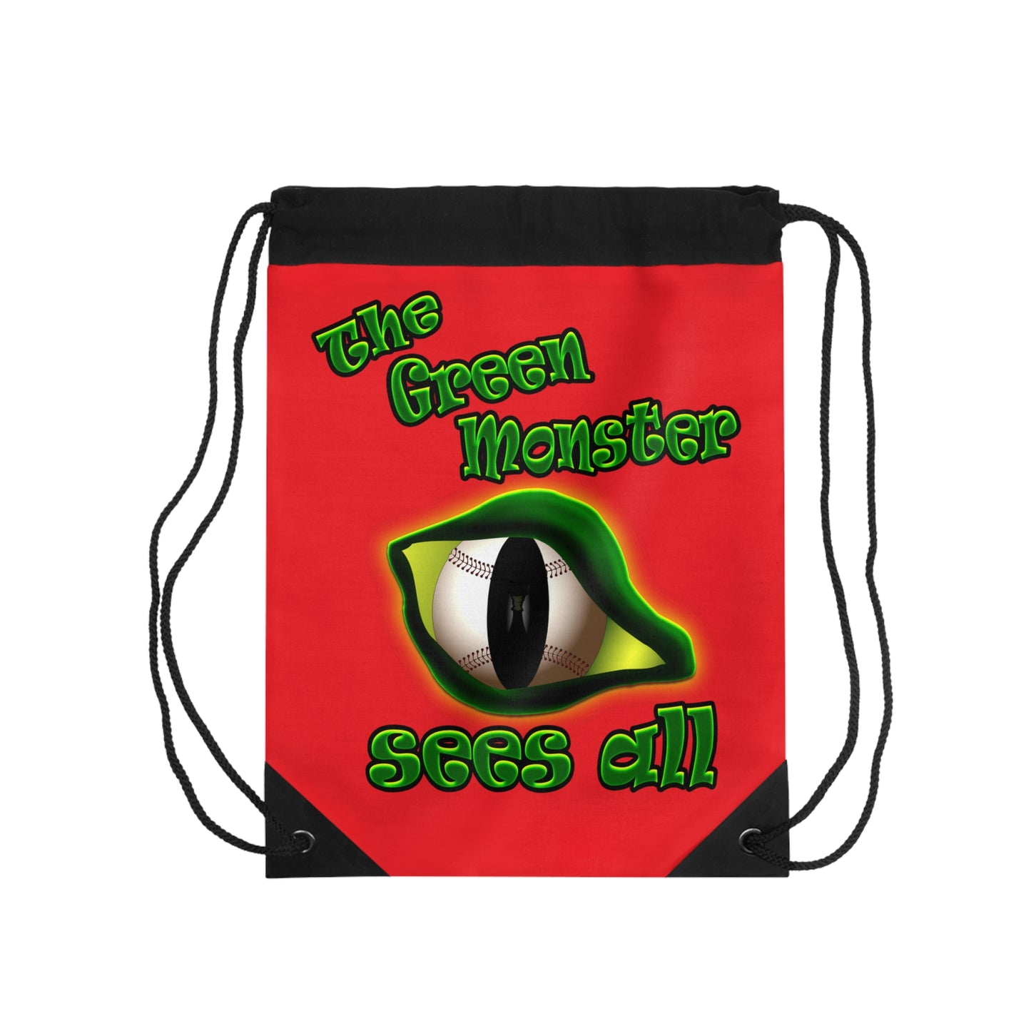 green monster - Drawstring Bag (red)
