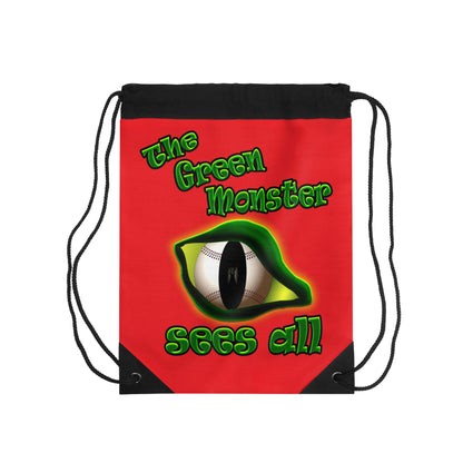 green monster - Drawstring Bag (red)