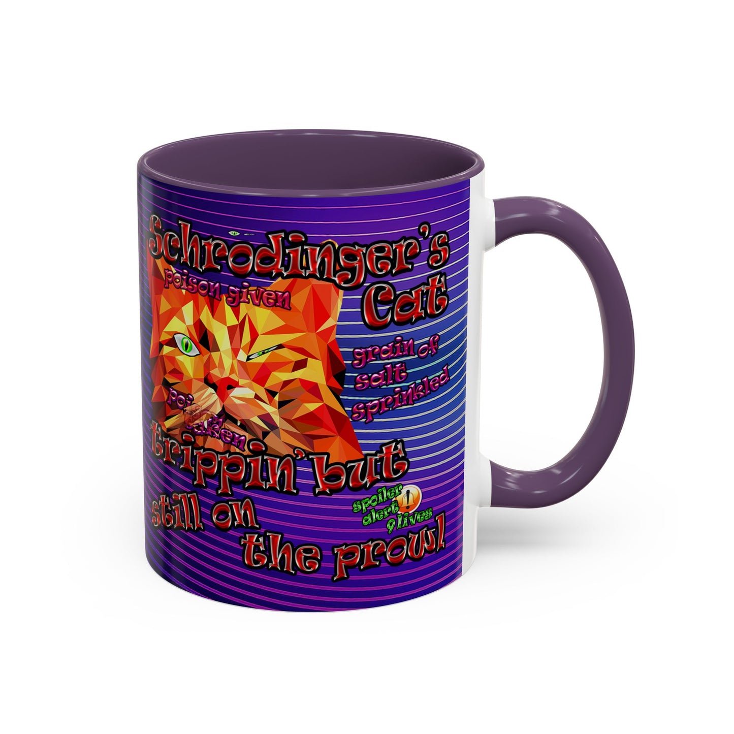 schrodinger's cat - Accent Mug (purple wave)