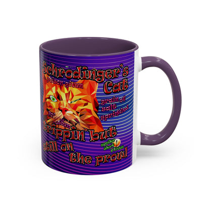 schrodinger's cat - Accent Mug (purple wave)