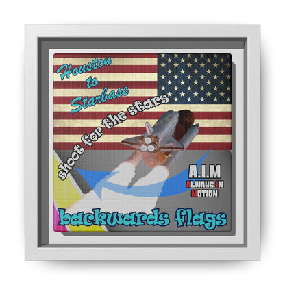 shoot for the stars - framed canvas art (rainbow split)