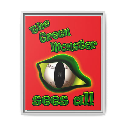 green monster - framed canvas art (red)