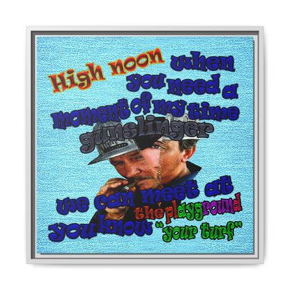high noon - framed canvas art (faded blue)