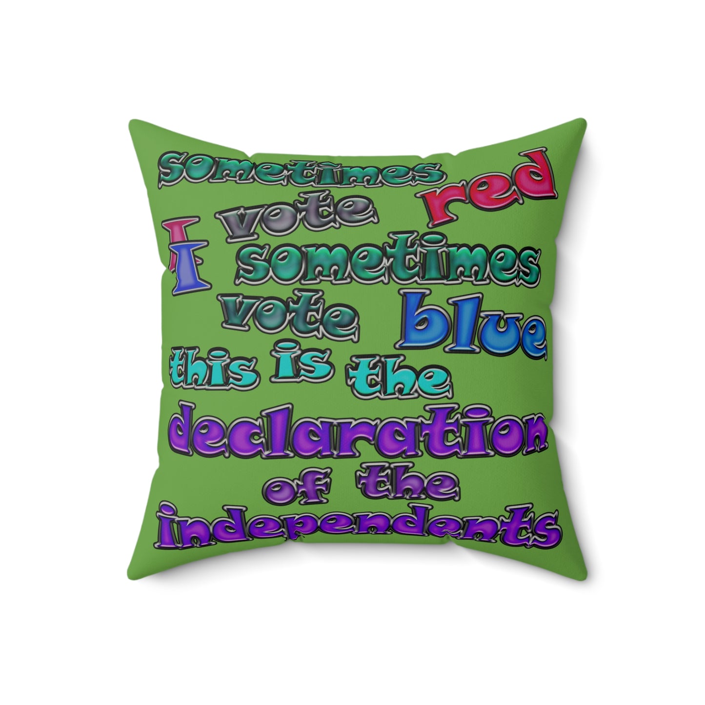 declaration of the independents - Faux Suede Square Pillow - (green)