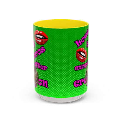 hoes b4 bros - Accent Mug (logo green)