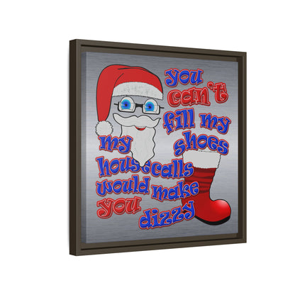 santa's shoes - framed canvas art (brushed nickel)