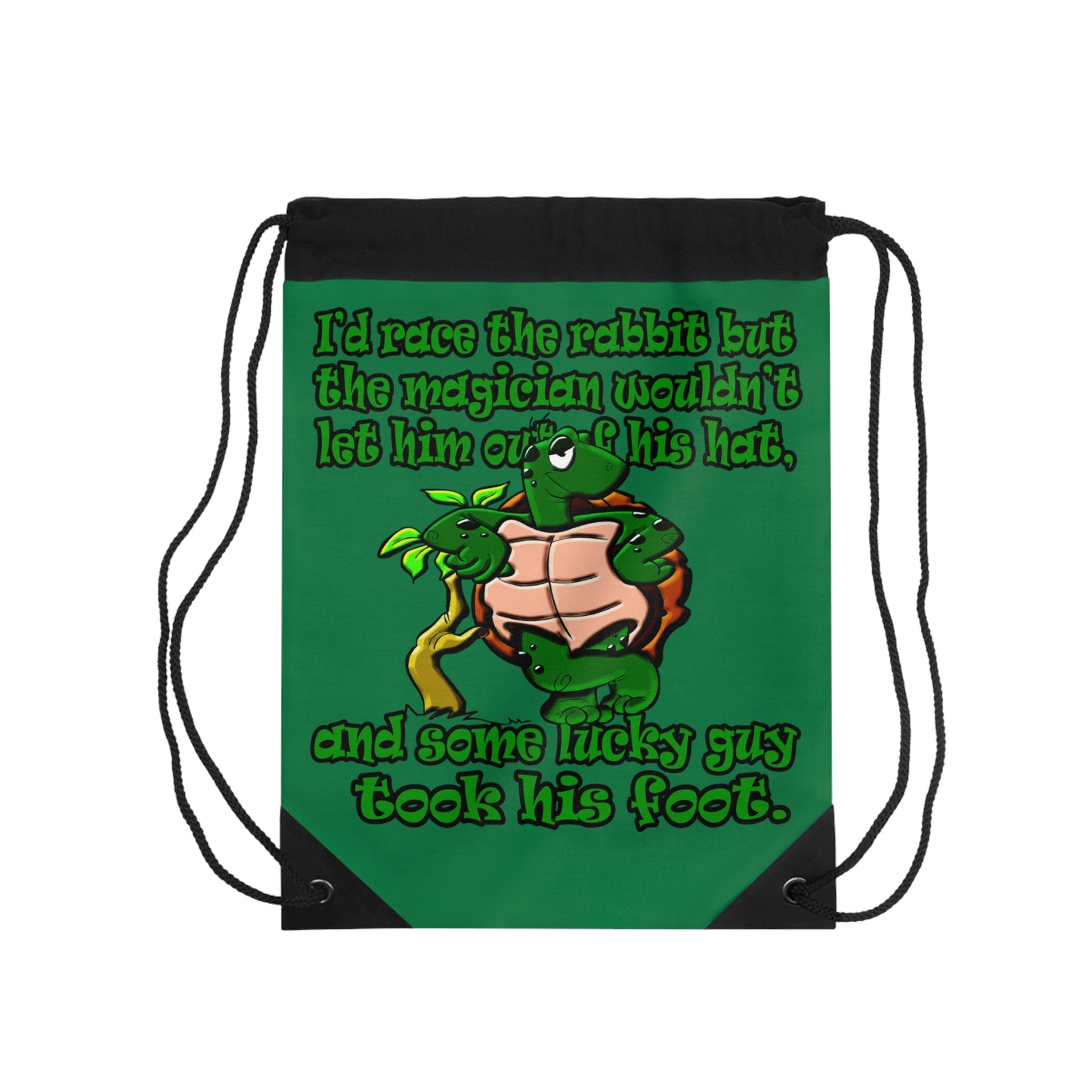turtle race - Drawstring Bag (dark green)