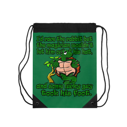 turtle race - Drawstring Bag (dark green)
